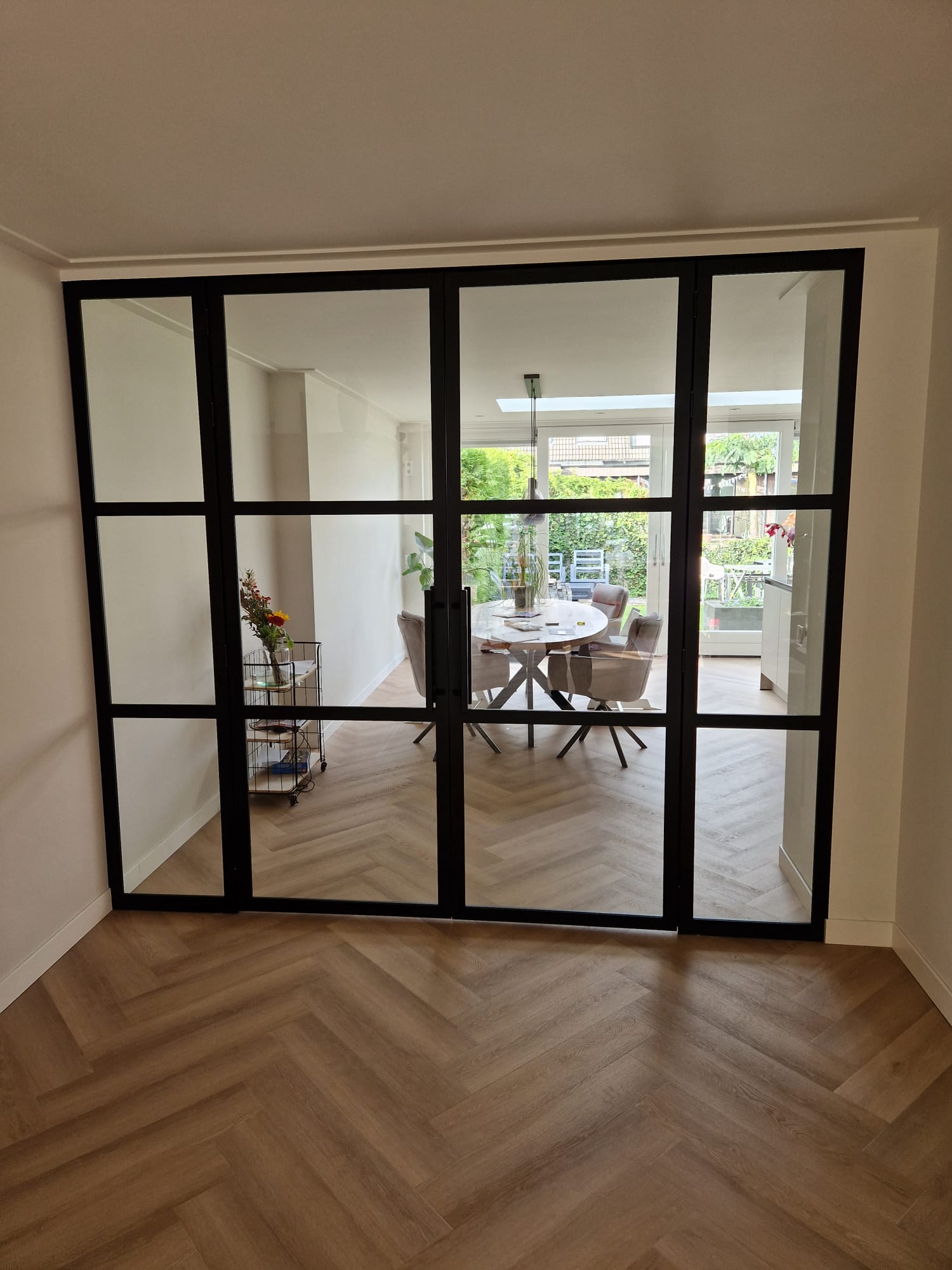 Stalen draaideur met glas